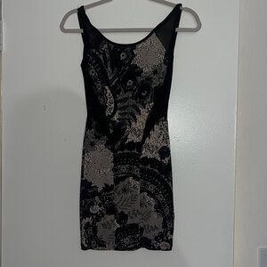 Black and Cream Lace Dress